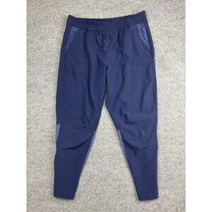 Under Armour UA Squad Warm-Up Pants Mens XL Blue Track Joggers Zip Ankle